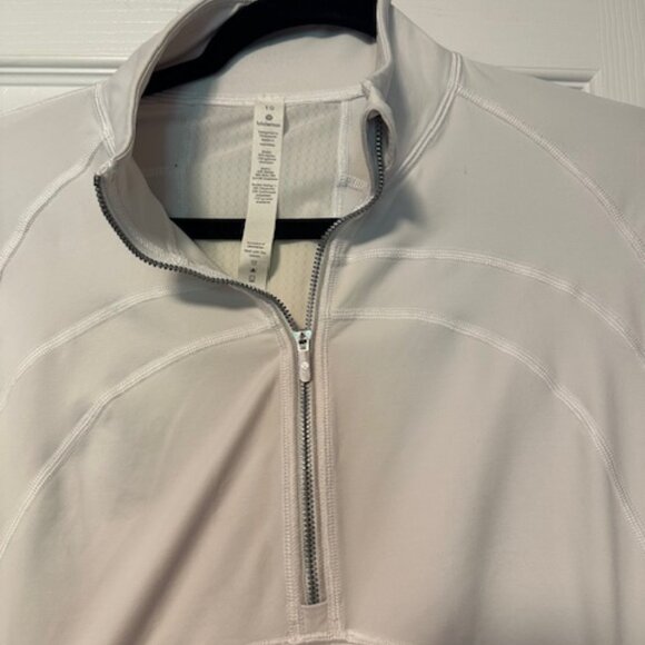 Lululemon white long sleeve zip top - Picture 2 of 8